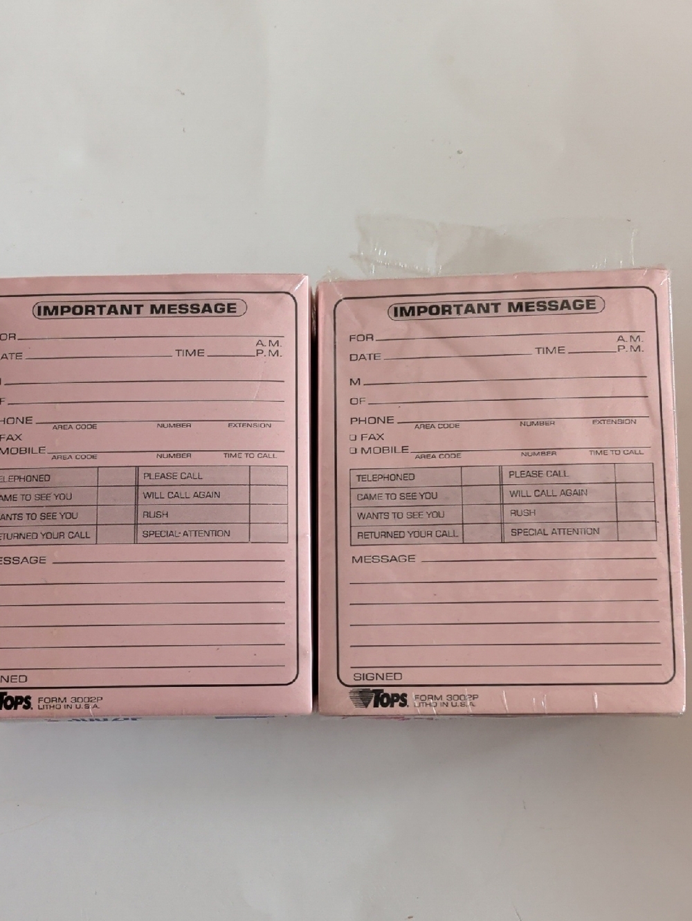 Tops Pink Important Message Note Pads 3003-P Message Pads
